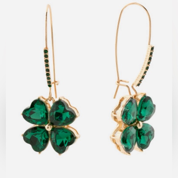 Betsey Johnson Jewelry - Betsey Johnson Shepards Hook Shamrock Earrings